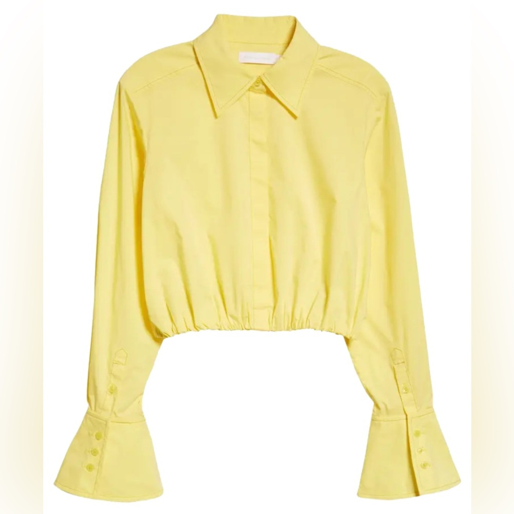 Simkhai Blythe Poplin Bubble Top in Lemoncello - Picture 2 of 4